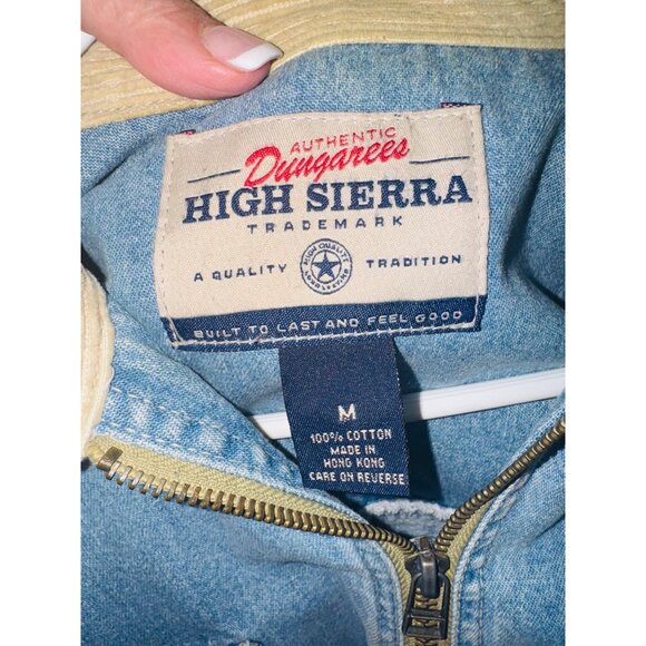 Vintage Y2K High Sierra Streetwear Utility Gorpcore Denim Zip  Jacket M Blue - Picture 3 of 10